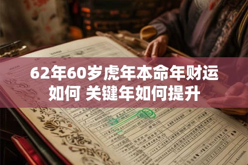 62年60岁虎年本命年财运如何 关键年如何提升