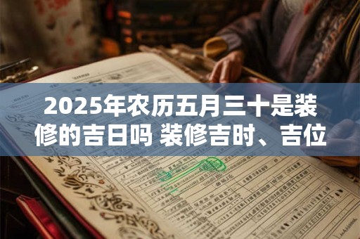 2025年农历五月三十是装修的吉日吗 装修吉时、吉位查询
