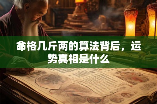命格几斤两的算法背后，运势真相是什么