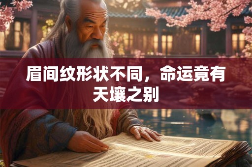 眉间纹形状不同，命运竟有天壤之别