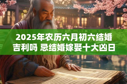 2025年农历六月初六结婚吉利吗 忌结婚嫁娶十大凶日！