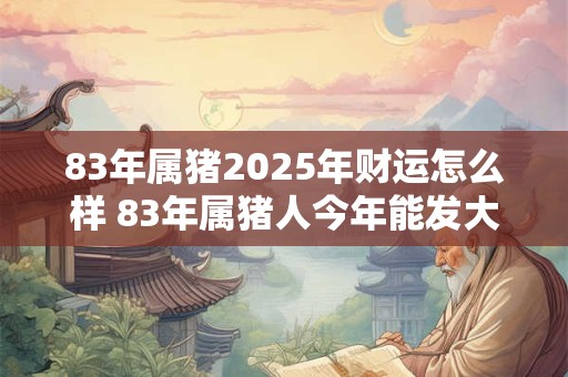 83年属猪2025年财运怎么样 83年属猪人今年能发大财吗
