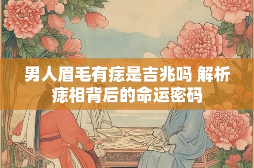 男人眉毛有痣是吉兆吗 解析痣相背后的命运密码