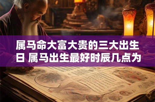 属马命大富大贵的三大出生日 属马出生最好时辰几点为最佳