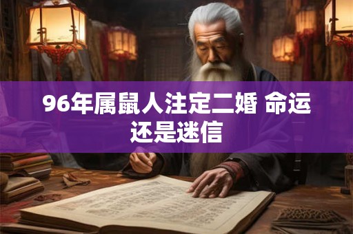 96年属鼠人注定二婚 命运还是迷信