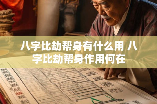 八字比劫帮身有什么用 八字比劫帮身作用何在
