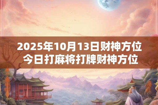 2025年10月13日财神方位 今日打麻将打牌财神方位！