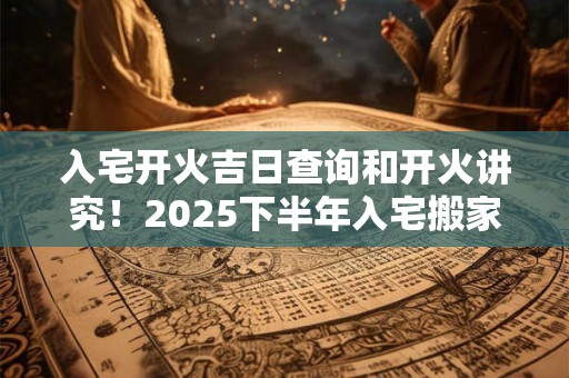 入宅开火吉日查询和开火讲究！2025下半年入宅搬家吉日一览表