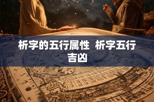 析字的五行属性  析字五行吉凶