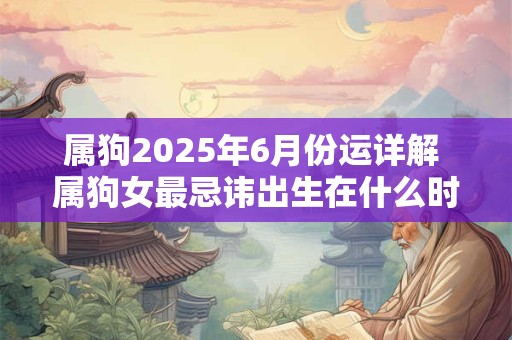属狗2025年6月份运详解 属狗女最忌讳出生在什么时候