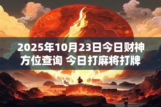 2025年10月23日今日财神方位查询 今日打麻将打牌财神方位！
