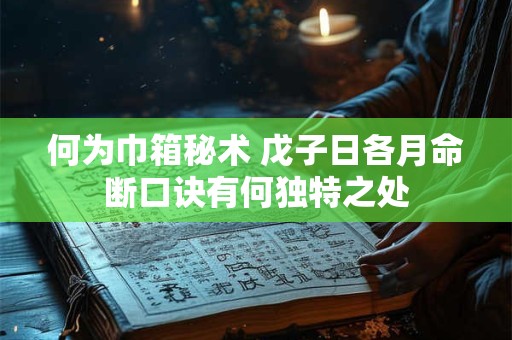 何为巾箱秘术 戊子日各月命断口诀有何独特之处