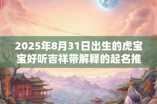 2025年8月31日出生的虎宝宝好听吉祥带解释的起名推荐