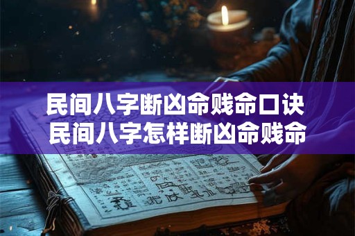 民间八字断凶命贱命口诀 民间八字怎样断凶命贱命