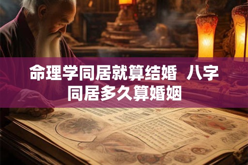 命理学同居就算结婚  八字同居多久算婚姻