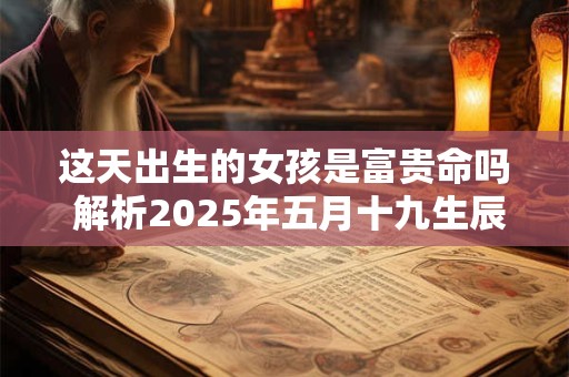 这天出生的女孩是富贵命吗 解析2025年五月十九生辰运势