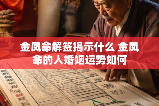 金凤命解签揭示什么 金凤命的人婚姻运势如何