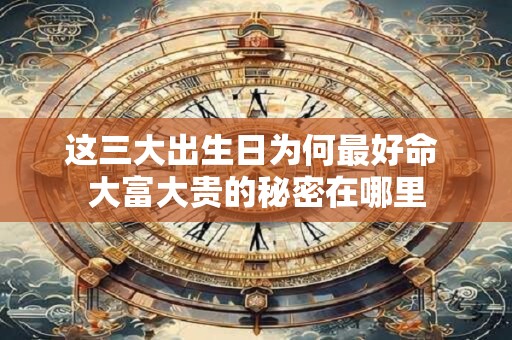 这三大出生日为何最好命 大富大贵的秘密在哪里