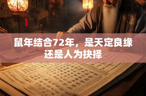 鼠年结合72年，是天定良缘还是人为抉择