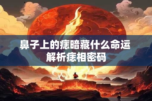 鼻子上的痣暗藏什么命运 解析痣相密码