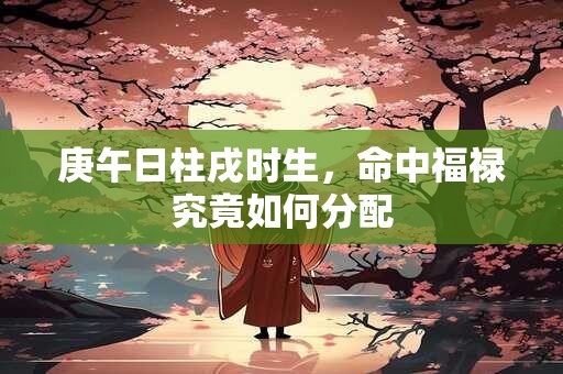 庚午日柱戌时生，命中福禄究竟如何分配
