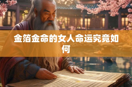 金箔金命的女人命运究竟如何