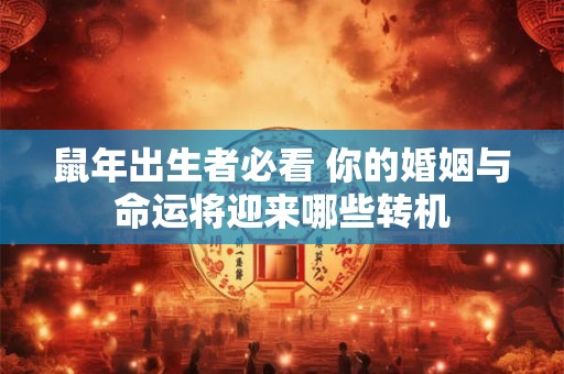 鼠年出生者必看 你的婚姻与命运将迎来哪些转机