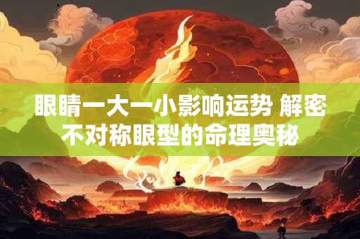 详细阅读:眼睛一大一小影响运势 解密不对称眼型的命理奥秘 眼睛一大一小影响运势 解密不对称眼型的命理奥秘