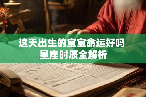 这天出生的宝宝命运好吗 星座时辰全解析