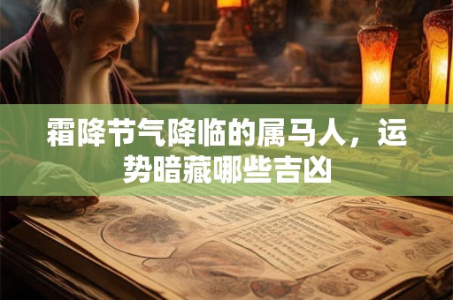 霜降节气降临的属马人，运势暗藏哪些吉凶