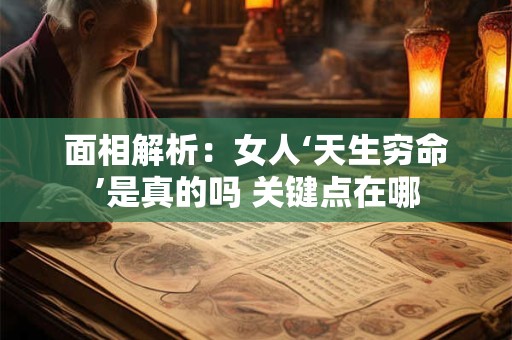 面相解析：女人‘天生穷命’是真的吗 关键点在哪