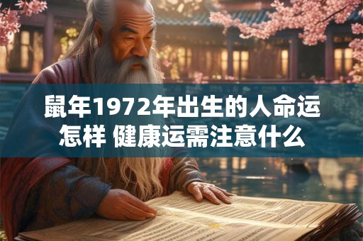 鼠年1972年出生的人命运怎样 健康运需注意什么