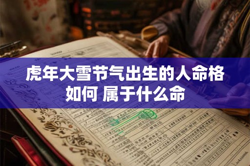 虎年大雪节气出生的人命格如何 属于什么命
