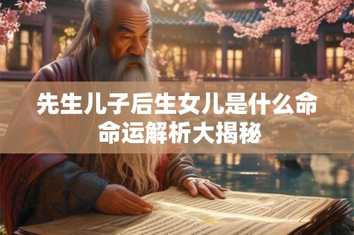 先生儿子后生女儿是什么命 命运解析大揭秘 先生儿子后生女儿是什么命 命运解析大揭秘