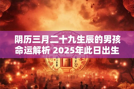 阴历三月二十九生辰的男孩命运解析 2025年此日出生吉凶如何
