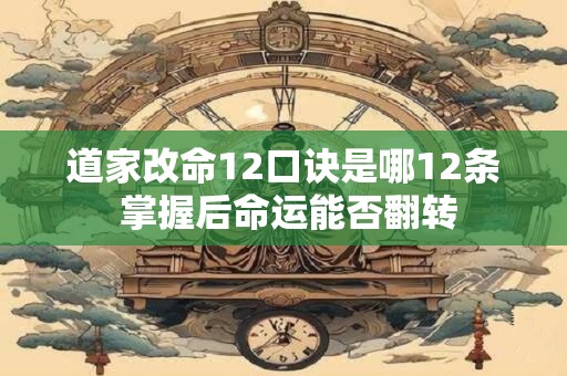 道家改命12口诀是哪12条 掌握后命运能否翻转