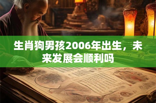 生肖狗男孩2006年出生，未来发展会顺利吗