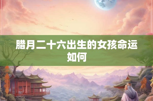 腊月二十六出生的女孩命运如何