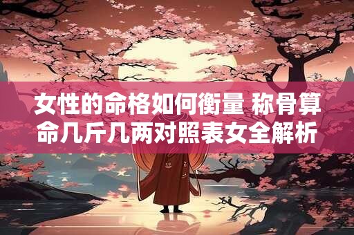 女性的命格如何衡量 称骨算命几斤几两对照表女全解析