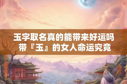 玉字取名真的能带来好运吗 带『玉』的女人命运究竟如何