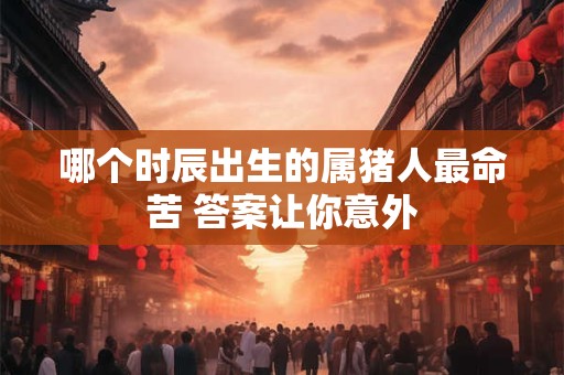 哪个时辰出生的属猪人最命苦 答案让你意外