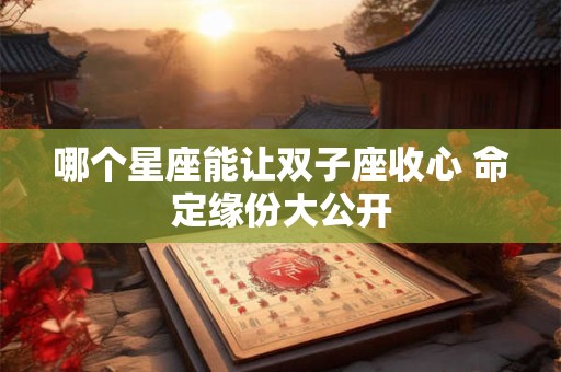 哪个星座能让双子座收心 命定缘份大公开