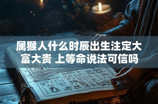 属猴人什么时辰出生注定大富大贵 上等命说法可信吗