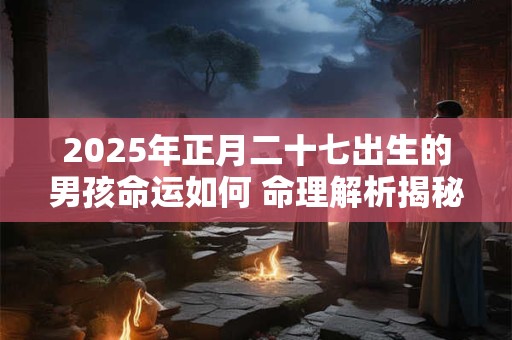 2025年正月二十七出生的男孩命运如何 命理解析揭秘