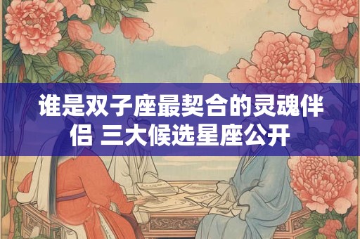 谁是双子座最契合的灵魂伴侣 三大候选星座公开