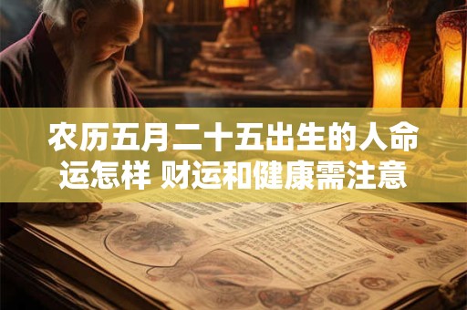 农历五月二十五出生的人命运怎样 财运和健康需注意什么