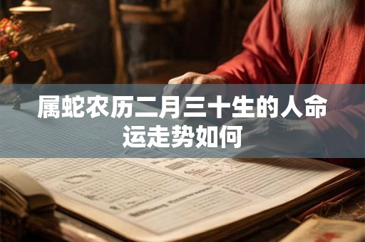 属蛇农历二月三十生的人命运走势如何