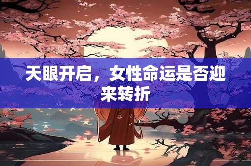 天眼开启,女性命运是否迎来转折 天眼开启,女性命运是否迎来转折