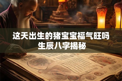 这天出生的猪宝宝福气旺吗 生辰八字揭秘