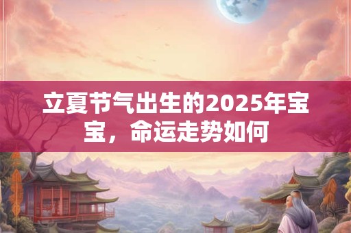 立夏节气出生的2025年宝宝，命运走势如何
